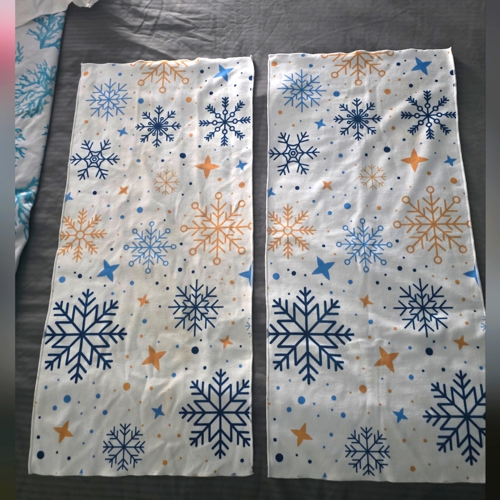 Matching Holiday snowflake Christmas towels